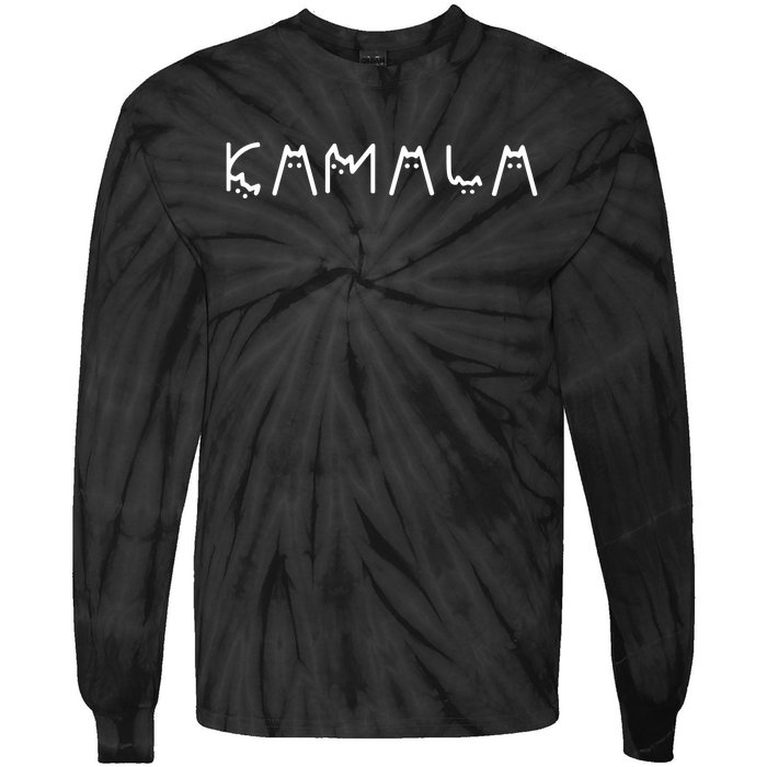 Cats For Kamala Harris 2024 Tie-Dye Long Sleeve Shirt