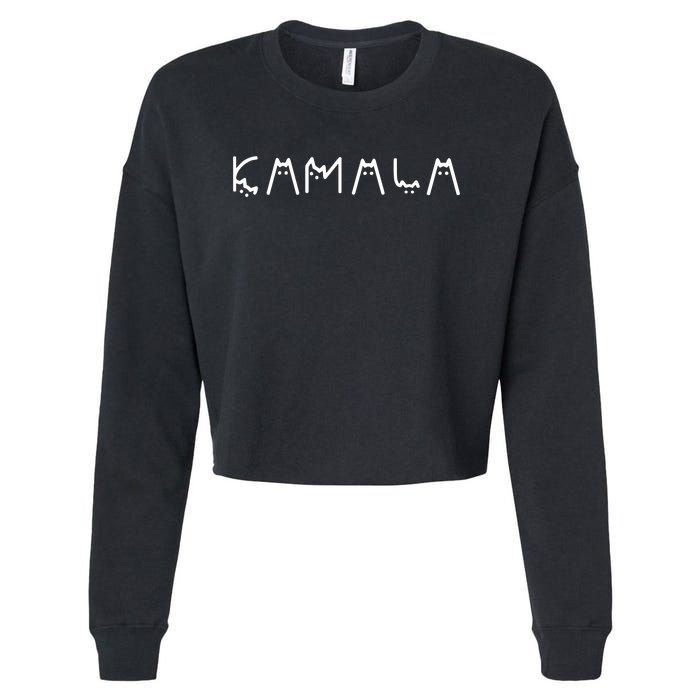 Cats For Kamala Harris 2024 Cropped Pullover Crew