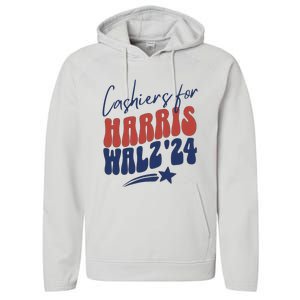 Cashiers For Kamala Harris Performance Fleece Hoodie