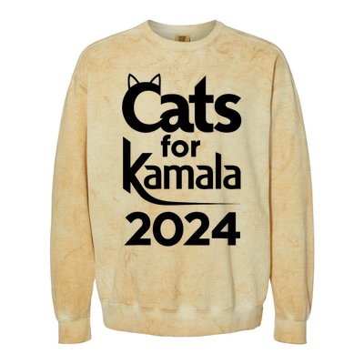 Cats For Kamala 2024 Funny Political Harris Supporter Colorblast Crewneck Sweatshirt