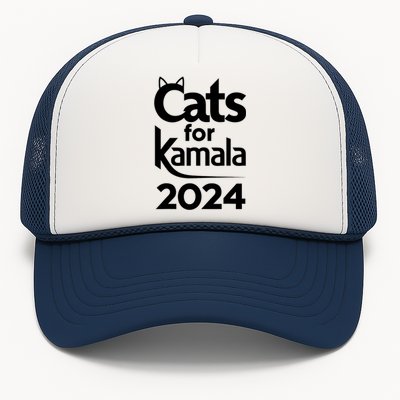 Cats For Kamala 2024 Funny Political Harris Supporter Trucker Hat