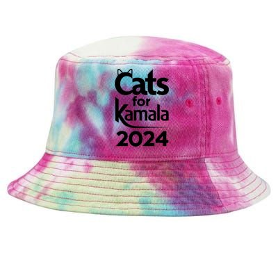 Cats For Kamala 2024 Funny Political Harris Supporter Tie-Dyed Bucket Hat