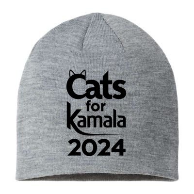 Cats For Kamala 2024 Funny Political Harris Supporter Sustainable Beanie