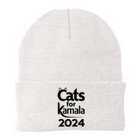 Cats For Kamala 2024 Funny Political Harris Supporter Knit Cap Winter Beanie