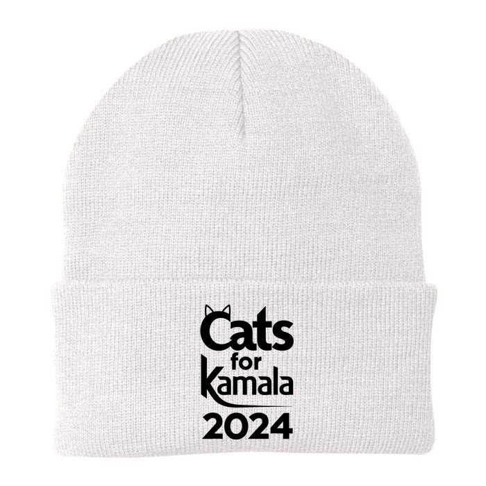 Cats For Kamala 2024 Funny Political Harris Supporter Knit Cap Winter Beanie