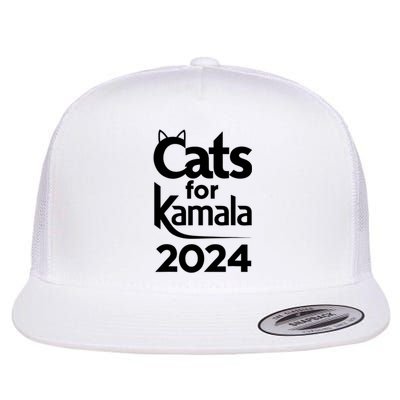 Cats For Kamala 2024 Funny Political Harris Supporter Flat Bill Trucker Hat