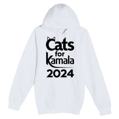 Cats For Kamala 2024 Funny Political Harris Supporter Premium Pullover Hoodie