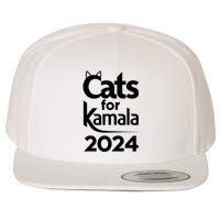 Cats For Kamala 2024 Funny Political Harris Supporter Wool Snapback Cap