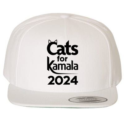 Cats For Kamala 2024 Funny Political Harris Supporter Wool Snapback Cap