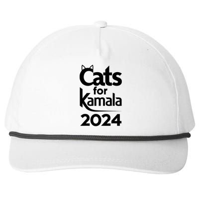 Cats For Kamala 2024 Funny Political Harris Supporter Snapback Five-Panel Rope Hat