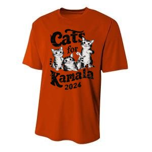 Cats For Kamala 2024 Funny President Kamala Harris Gift Performance Sprint T-Shirt