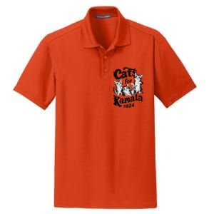 Cats For Kamala 2024 Funny President Kamala Harris Gift Dry Zone Grid Polo