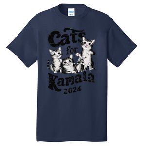 Cats For Kamala 2024 Funny President Kamala Harris Gift Tall T-Shirt