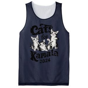 Cats For Kamala 2024 Funny President Kamala Harris Gift Mesh Reversible Basketball Jersey Tank