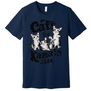 Cats For Kamala 2024 Funny President Kamala Harris Gift Premium T-Shirt