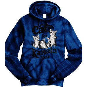 Cats For Kamala 2024 Funny President Kamala Harris Gift Tie Dye Hoodie