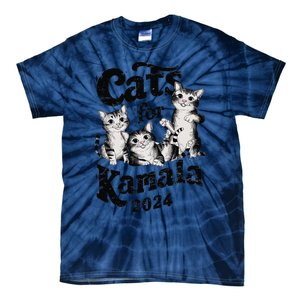 Cats For Kamala 2024 Funny President Kamala Harris Gift Tie-Dye T-Shirt