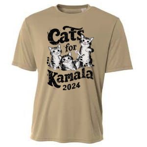 Cats For Kamala 2024 Funny President Kamala Harris Gift Cooling Performance Crew T-Shirt