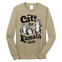 Cats For Kamala 2024 Funny President Kamala Harris Gift Long Sleeve Shirt