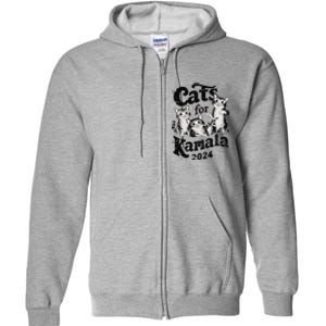 Cats For Kamala 2024 Funny President Kamala Harris Gift Full Zip Hoodie