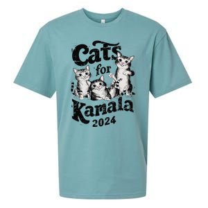 Cats For Kamala 2024 Funny President Kamala Harris Gift Sueded Cloud Jersey T-Shirt