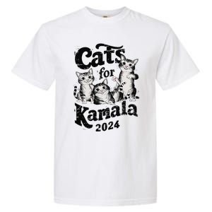 Cats For Kamala 2024 Funny President Kamala Harris Gift Garment-Dyed Heavyweight T-Shirt