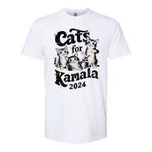 Cats For Kamala 2024 Funny President Kamala Harris Gift Softstyle CVC T-Shirt