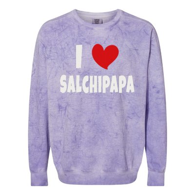 Colombian Food Lover Colombia I Love Salchipapa Colorblast Crewneck Sweatshirt