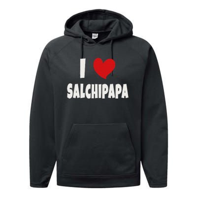 Colombian Food Lover Colombia I Love Salchipapa Performance Fleece Hoodie