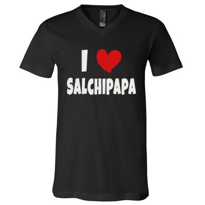 Colombian Food Lover Colombia I Love Salchipapa V-Neck T-Shirt