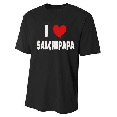 Colombian Food Lover Colombia I Love Salchipapa Performance Sprint T-Shirt