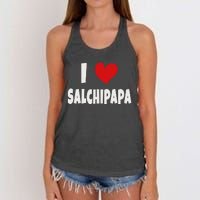 Colombian Food Lover Colombia I Love Salchipapa Women's Knotted Racerback Tank