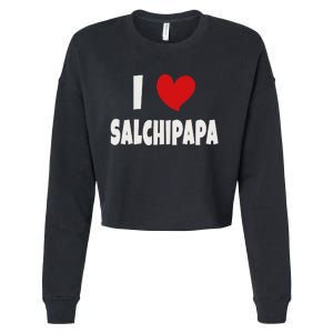 Colombian Food Lover Colombia I Love Salchipapa Cropped Pullover Crew