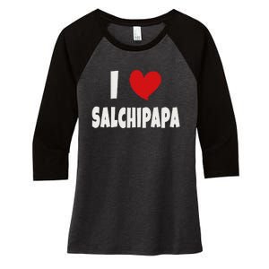 Colombian Food Lover Colombia I Love Salchipapa Women's Tri-Blend 3/4-Sleeve Raglan Shirt