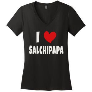 Colombian Food Lover Colombia I Love Salchipapa Women's V-Neck T-Shirt