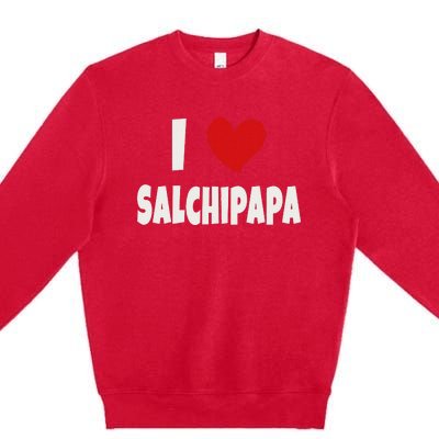 Colombian Food Lover Colombia I Love Salchipapa Premium Crewneck Sweatshirt