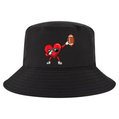 Cute Football Lover Heart Dabbing Valentines Day Gift Cool Comfort Performance Bucket Hat