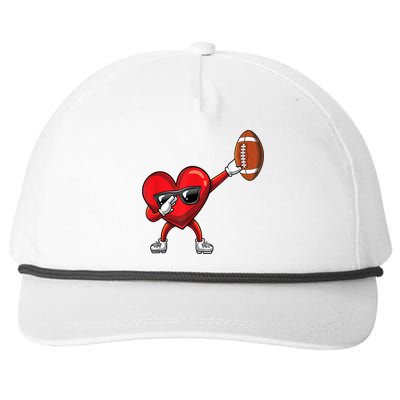 Cute Football Lover Heart Dabbing Valentines Day Gift Snapback Five-Panel Rope Hat