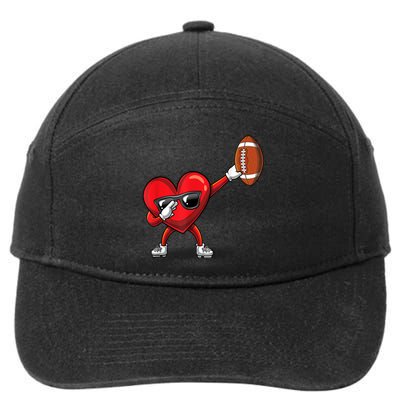 Cute Football Lover Heart Dabbing Valentines Day Gift 7-Panel Snapback Hat