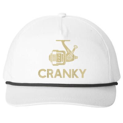 Crankbait Fishing Lure Cranky Funny Gift Ideas For Fishing Snapback Five-Panel Rope Hat