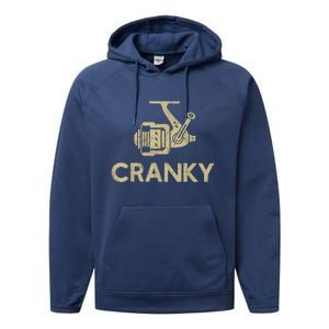 Crankbait Fishing Lure Cranky Funny Gift Ideas For Fishing Performance Fleece Hoodie