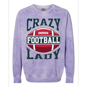 Crazy Football Lady Rugby Graphic Colorblast Crewneck Sweatshirt