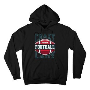 Crazy Football Lady Rugby Graphic Hoodie