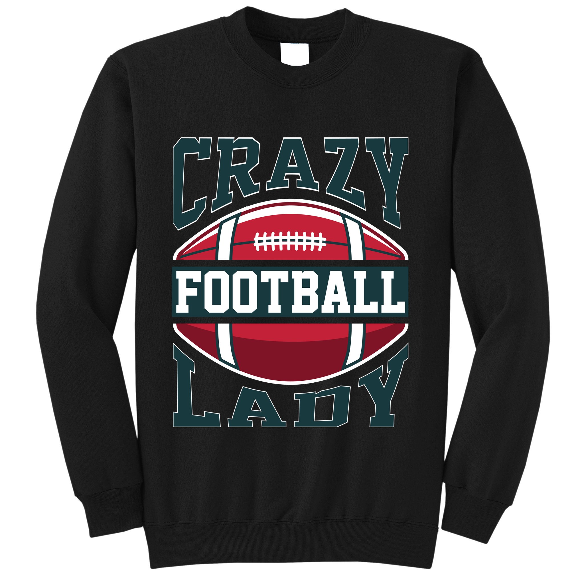 Crazy Football Lady Rugby Graphic Sweatshirt
