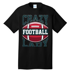 Crazy Football Lady Rugby Graphic Tall T-Shirt