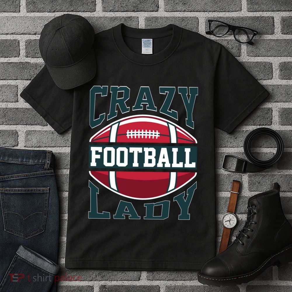 Crazy Football Lady Rugby Graphic Tall T-Shirt