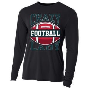 Crazy Football Lady Rugby Graphic Cooling Performance Long Sleeve Crew