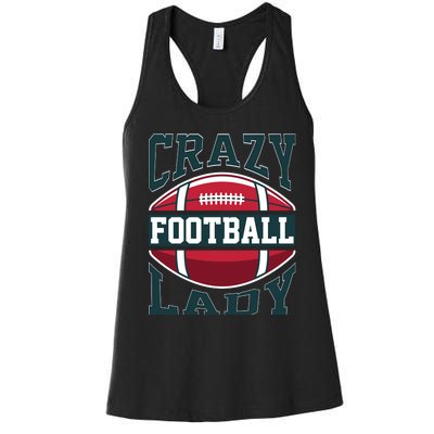 Crazy Football Lady Rugby Graphic Women's Racerback Tank