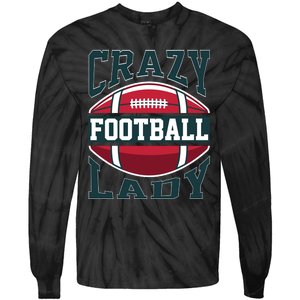 Crazy Football Lady Rugby Graphic Tie-Dye Long Sleeve Shirt