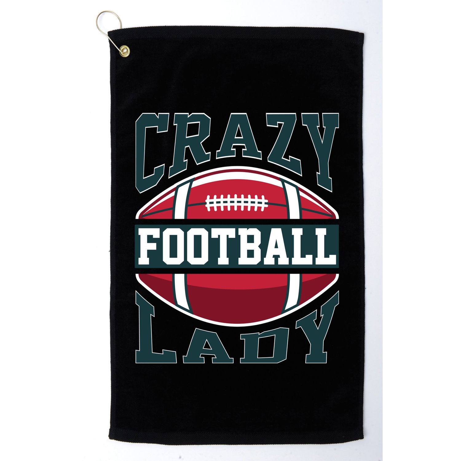 Crazy Football Lady Rugby Graphic Golf Towel